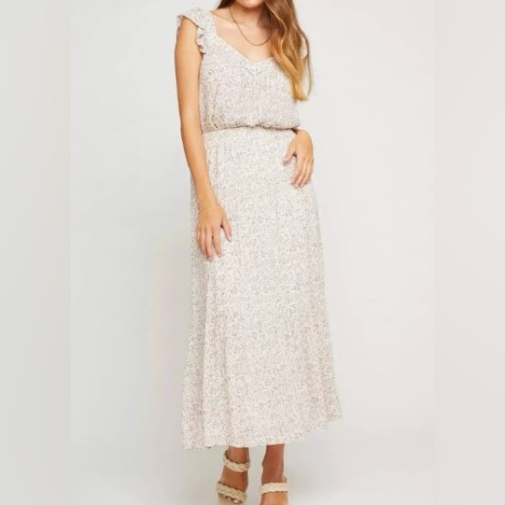 Gentle Fawn Lavender and Beige Floral Skirt - Picture 2 of 5